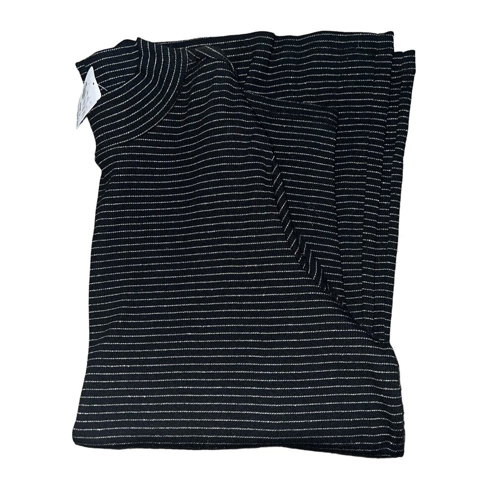 CJ Banks 1X Black Silver Stripe Long Stretch Mock Turtleneck - Picture 5 of 5